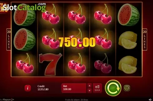 Οθόνη4. Fruits & Jokers: 20 Lines Κουλοχέρης