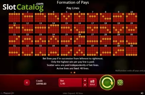 Οθόνη7. Joker Expand: 40 lines Κουλοχέρης