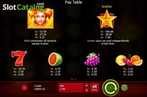 Οθόνη4. Fruits and Jokers: 40 lines Κουλοχέρης