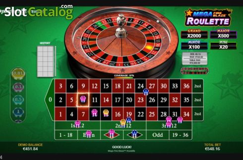 Οθόνη5. Mega Fire Blaze Roulette Κουλοχέρης 