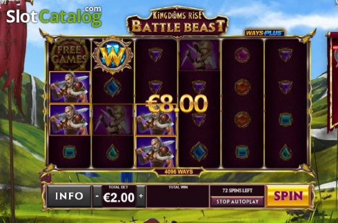 Οθόνη5. Kingdoms Rise Battle Beast Κουλοχέρης