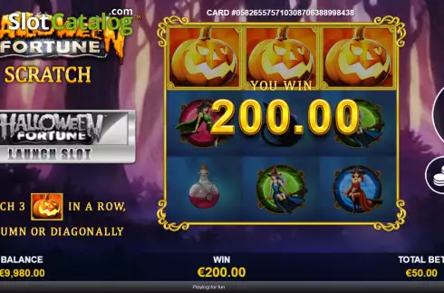 Οθόνη3. Halloween Fortune Scratch Κουλοχέρης