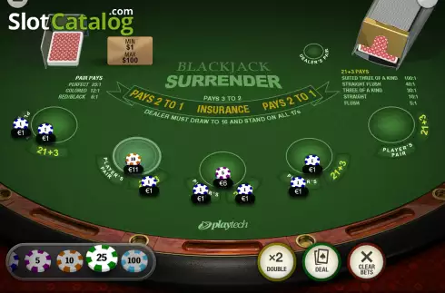 Οθόνη3. Blackjack Surrender (Playtech Origins) Κουλοχέρης