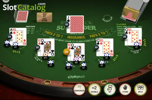Οθόνη4. Blackjack Surrender (Playtech Origins) Κουλοχέρης