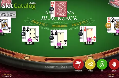Οθόνη2. American Blackjack (Playtech Origins) Κουλοχέρης