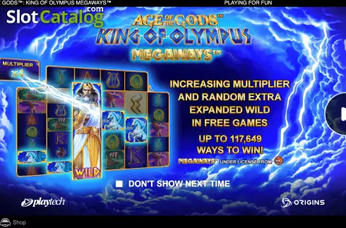 Οθόνη2. Age Of The Gods King Of Olympus Megaways Κουλοχέρης