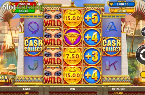 Οθόνη3. Mega Cash Collect: Queen of the Pyramids Κουλοχέρης