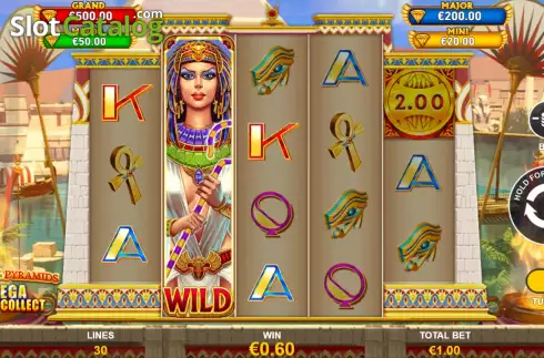 Οθόνη5. Mega Cash Collect: Queen of the Pyramids Κουλοχέρης