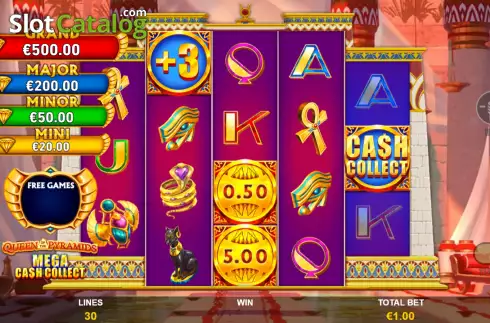 Οθόνη8. Mega Cash Collect: Queen of the Pyramids Κουλοχέρης