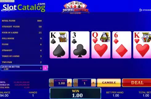 Οθόνη2. Jacks or Better Multi-Hand 25 Κουλοχέρης
