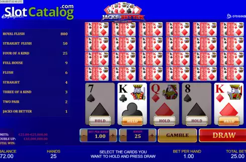 Οθόνη3. Jacks or Better Multi-Hand 25 Κουλοχέρης