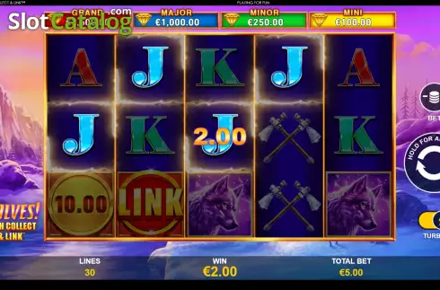 Οθόνη5. Wolves! Cash Collect & Link Κουλοχέρης