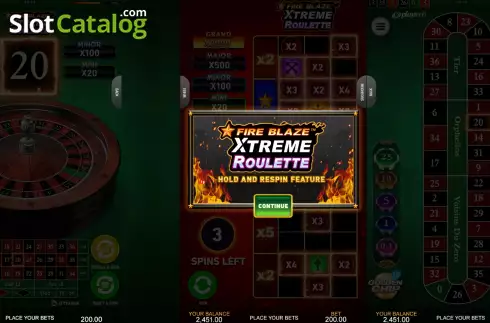 Οθόνη2. Xtreme Fire Blaze Roulette Κουλοχέρης