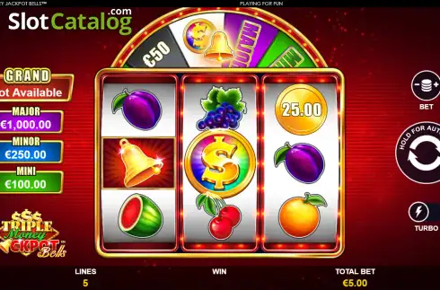 Οθόνη2. Triple Money Jackpot Bells Κουλοχέρης