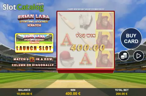 Οθόνη3. Brian Lara Sporting Legends Scratch Κουλοχέρης