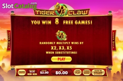 Οθόνη5. Tiger Claw (Playtech) Κουλοχέρης