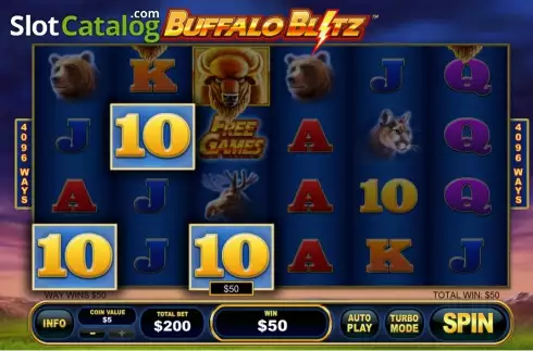 Win screen. Buffalo Blitz Κουλοχέρης