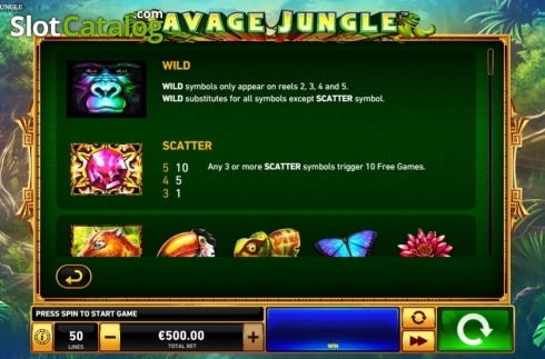 Οθόνη7. Savage Jungle Κουλοχέρης