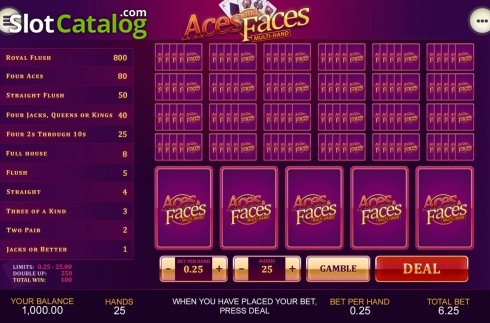 Οθόνη7. Aces and Faces Multihand (Playtech) Κουλοχέρης