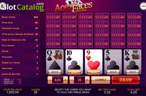 Οθόνη9. Aces and Faces Multihand (Playtech) Κουλοχέρης