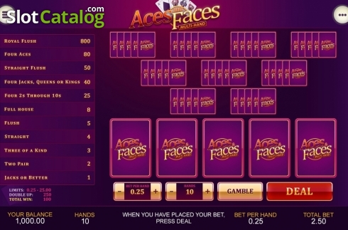 Οθόνη6. Aces and Faces Multihand (Playtech) Κουλοχέρης