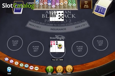 Οθόνη4. American Blackjack (Playtech) Κουλοχέρης
