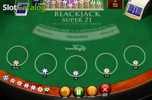 Οθόνη2. Blackjack Super 21 (Playtech) Κουλοχέρης
