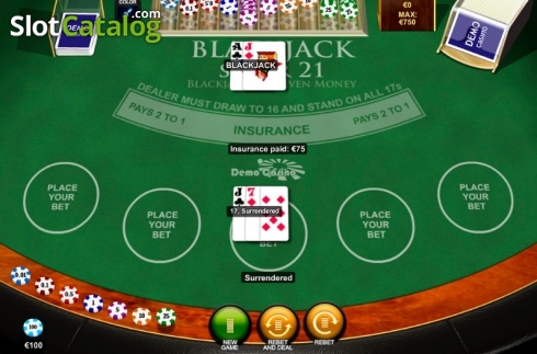 Οθόνη3. Blackjack Super 21 (Playtech) Κουλοχέρης