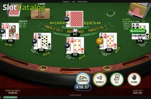 Οθόνη4. Cashback Blackjack (Playtech) Κουλοχέρης