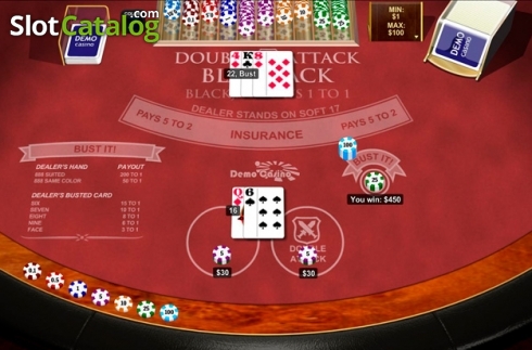 Οθόνη5. Double Attack Blackjack Κουλοχέρης