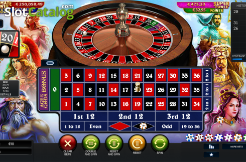 Οθόνη2. Age of the Gods: Roulette Κουλοχέρης