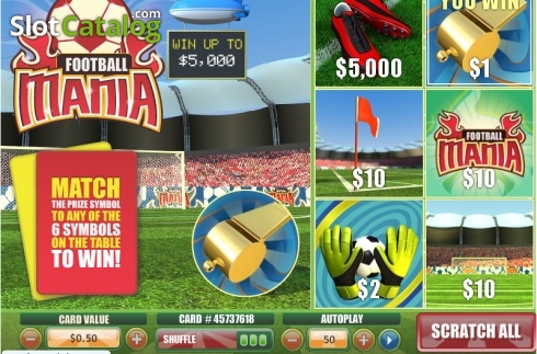 Οθόνη3. Football Mania Scratch Κουλοχέρης