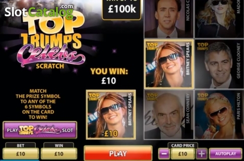 Οθόνη4. Top Trumps Celebs Scratch Κουλοχέρης