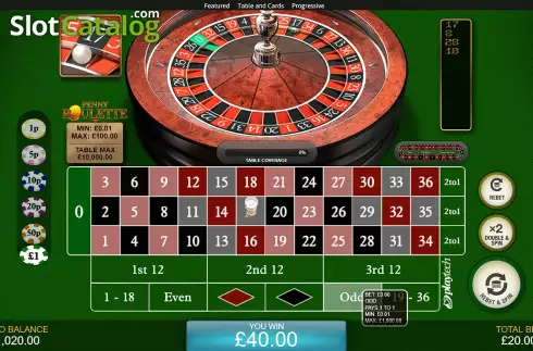 Οθόνη7. Penny Roulette Κουλοχέρης