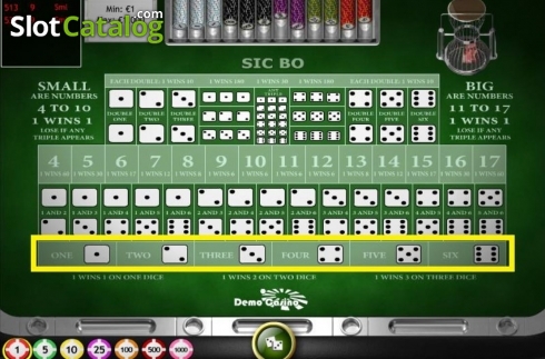 Οθόνη3. Sic Bo (Playtech) Κουλοχέρης
