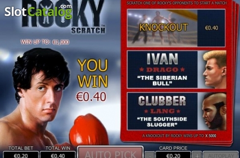 Οθόνη4. Rocky Scratch (Playtech) Κουλοχέρης