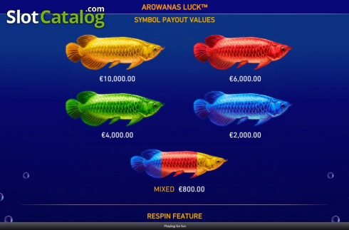 Οθόνη8. Arowanas Luck Κουλοχέρης