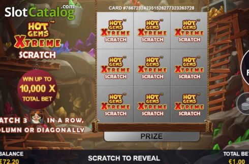 Οθόνη2. Hot Gems Xtreme Scratch Card Κουλοχέρης