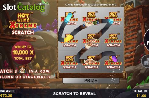 Οθόνη3. Hot Gems Xtreme Scratch Card Κουλοχέρης