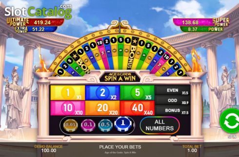 Οθόνη2. Age of the Gods Spin A Win Κουλοχέρης
