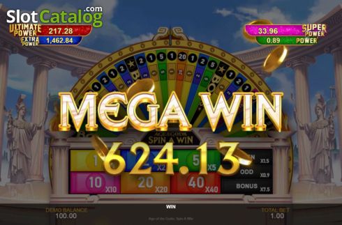 Οθόνη4. Age of the Gods Spin A Win Κουλοχέρης