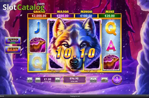 Οθόνη6. Fire Blaze Golden: Tundra Wolf Κουλοχέρης 