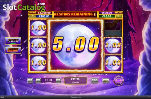 Οθόνη7. Fire Blaze Golden: Tundra Wolf Κουλοχέρης 