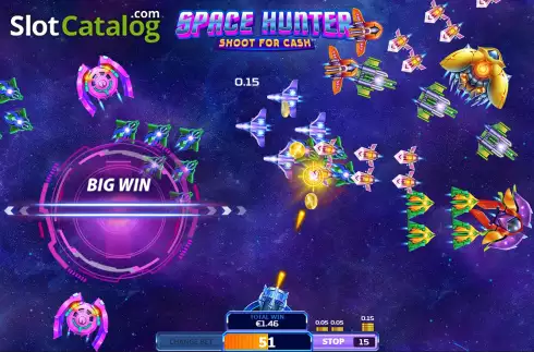 Οθόνη5. Space Hunter Shoot For Cash Κουλοχέρης