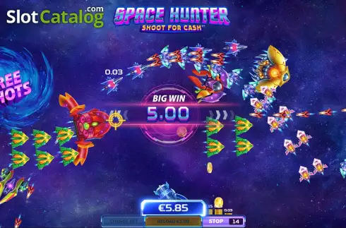 Οθόνη7. Space Hunter Shoot For Cash Κουλοχέρης