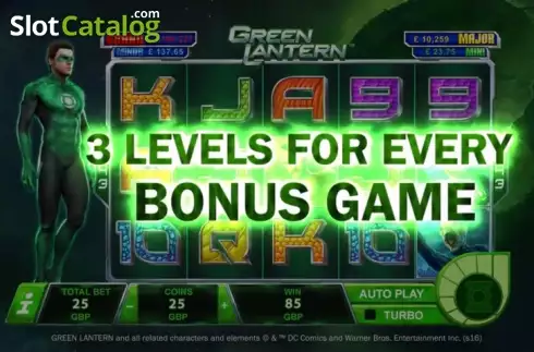 Παιχνίδι μπόνους. Green Lantern (Playtech) Κουλοχέρης