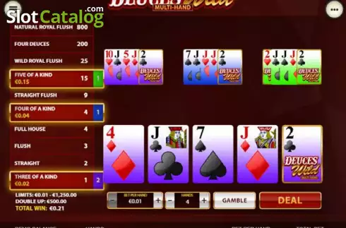 Οθόνη3. Deuces Wild Multi Hand (Playtech) Κουλοχέρης