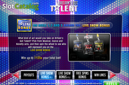 Οθόνη4. Britain's Got Talent (Playtech) Κουλοχέρης