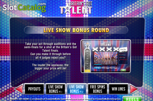 Οθόνη5. Britain's Got Talent (Playtech) Κουλοχέρης