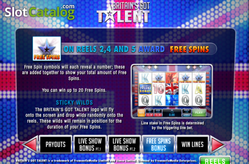 Οθόνη6. Britain's Got Talent (Playtech) Κουλοχέρης